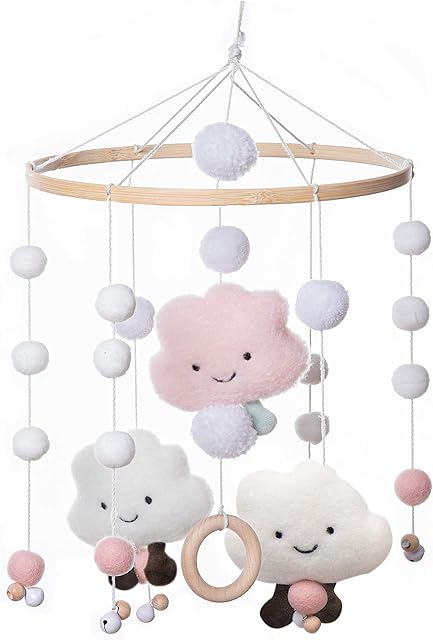 Mamimami Home 1pc Baby Mobile Cot Mobile Wind Chime Kit Baby Bed Bells Cot Toys Cloud Doll Baby Bed Decoration Baby Gifts