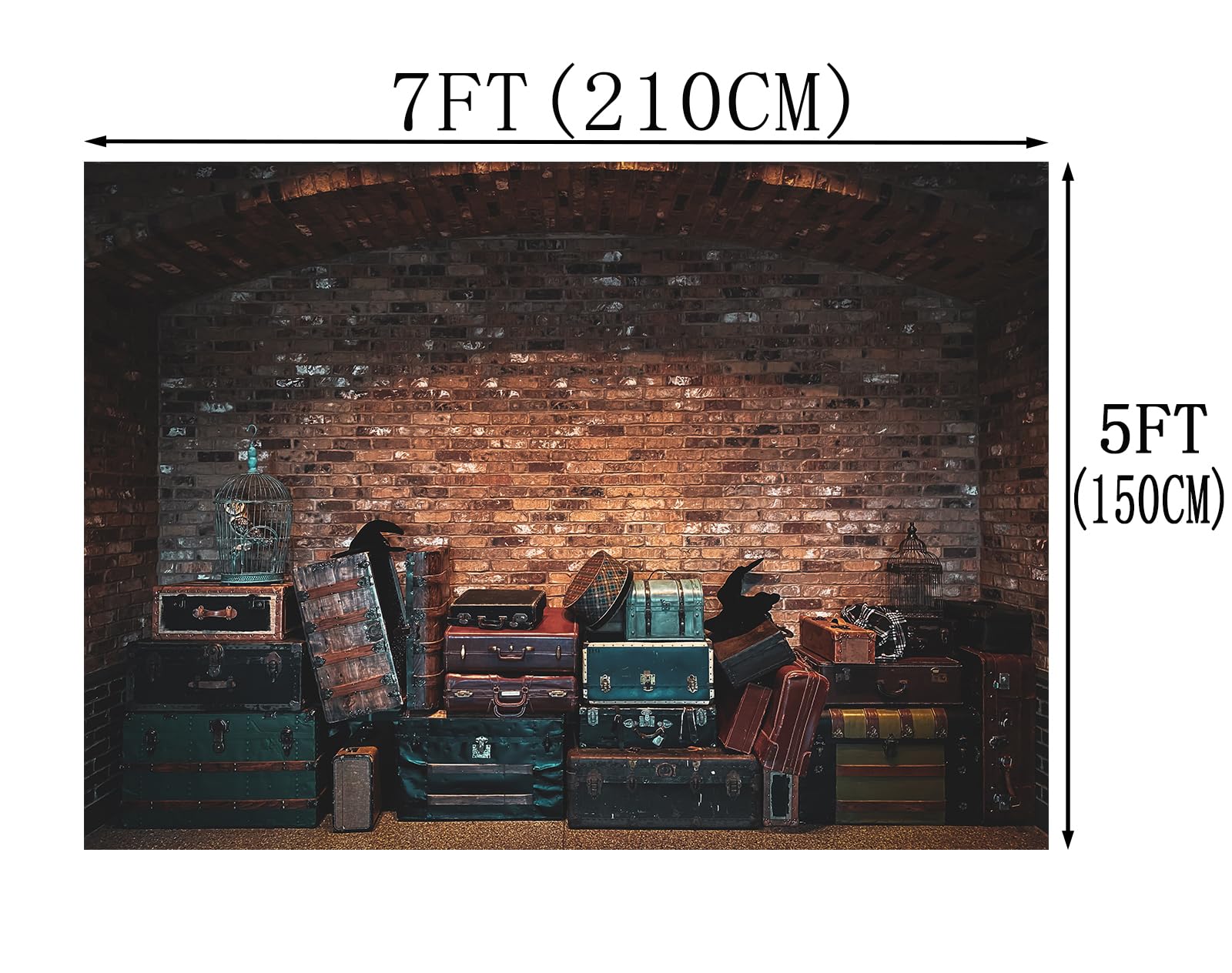 YWENBO Platform 9 King Train Station Backdrop Magic Wizard School Photography Background Brown and Black Brick Wall Decoration Kids Birthday Party Supplies Photo Studio Props 7X5FT