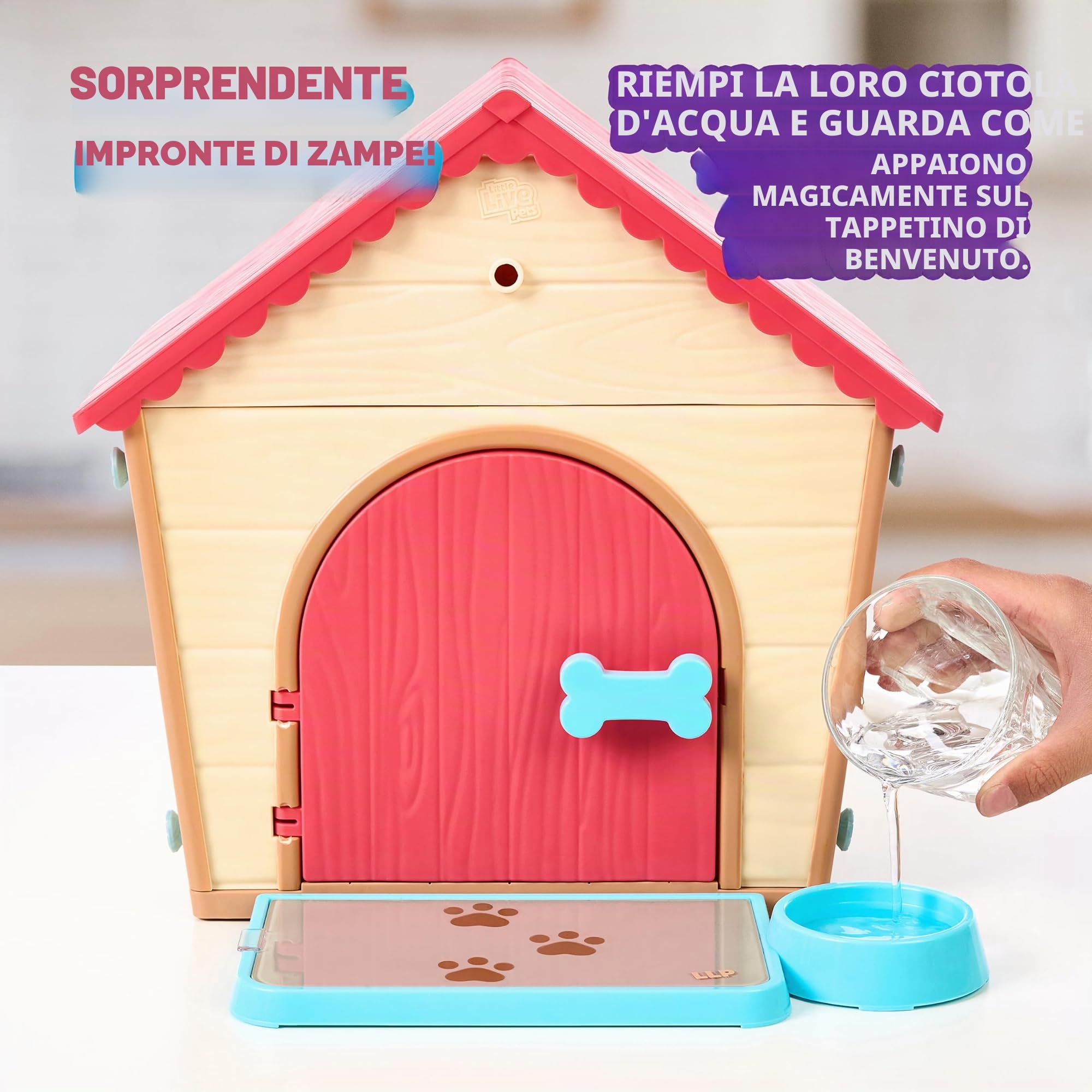 Little Live Pets - My Puppy's Home - Juguete Interactivo de Peluche para Cachorros y Perrera, más de 25 Sonidos y reacciones, Haz la Perrera, nombra a tu Cachorro y ¡Sorpresa! ¡Aparece el Cachorro!