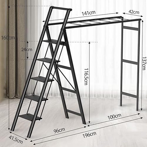 Miniatura 2 de XYXHEII Perchero de secado de ropa estante de lavandería plegable con varillas para colgar colgador de ropa de aleación de aluminio en interiores