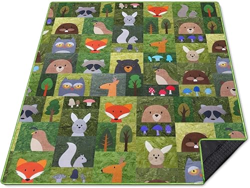 Miniatura 21 de Mantas de Picnic Extra Grandes Impermeables Plegables (80" x 80") Manta de Playa Impermeable a Prueba de Arena, Alfombrilla de 3 Capas Engrosada