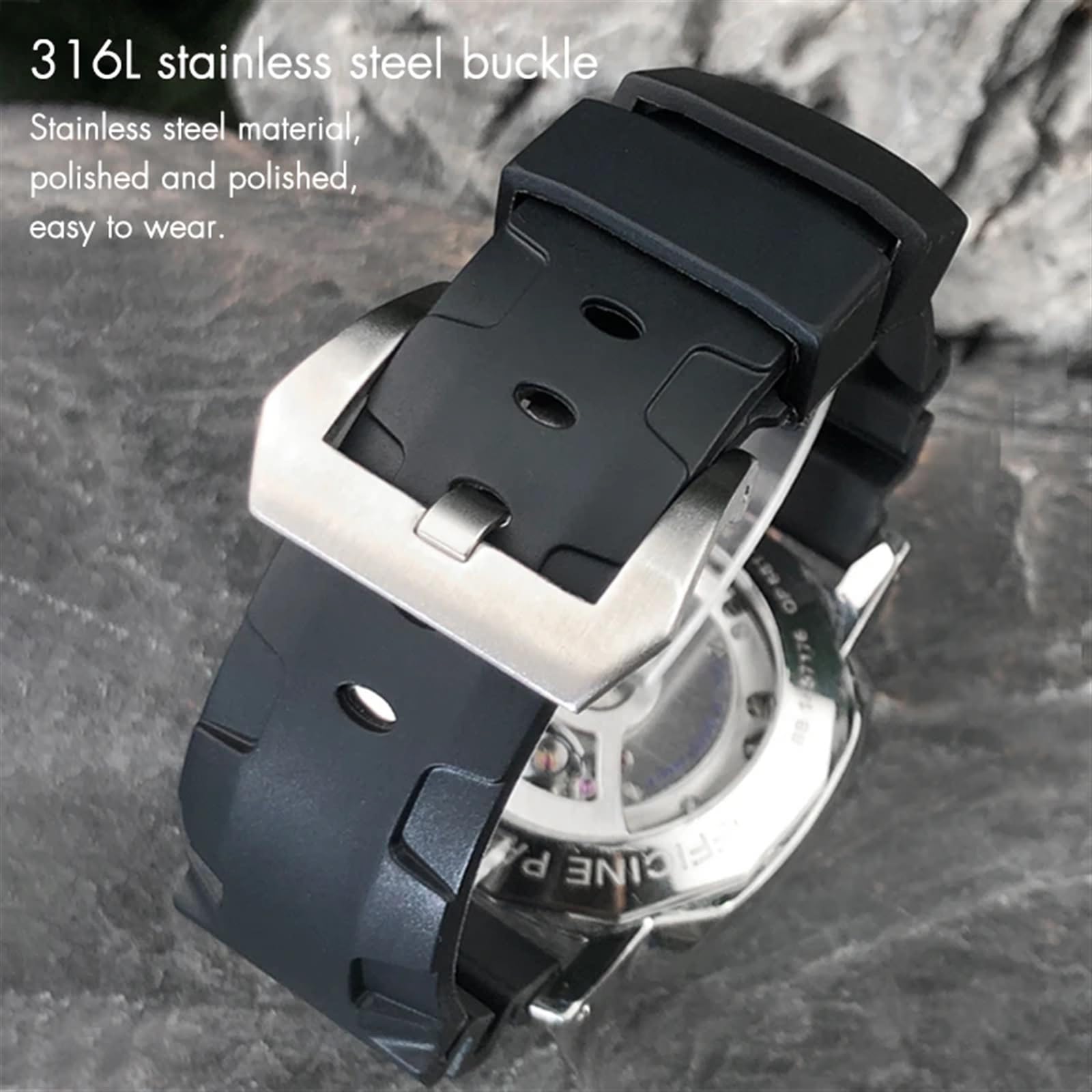 Cinturino in gomma naturale da 26mm 24mm adatto per Panerai PAM cinturino per orologio in silicone rosso blu impermeabile strumenti per braccialetti