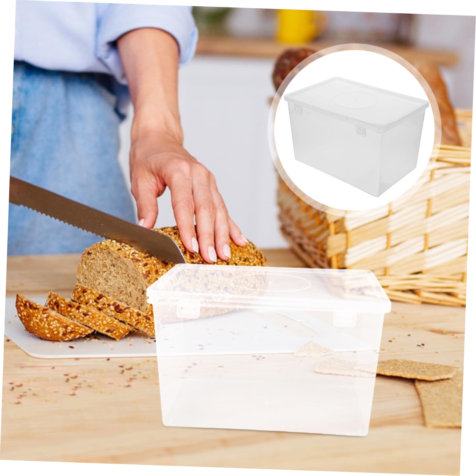 ULTECHNOVO 4 Stück Brot-Box luftdichte Aufbewahrungsbehälter für Lebensmittel Brotschoner luftdichter Aufbewahrungsbehälter für Lebensmittel Brothalter für die Küchentheke pp Transparent