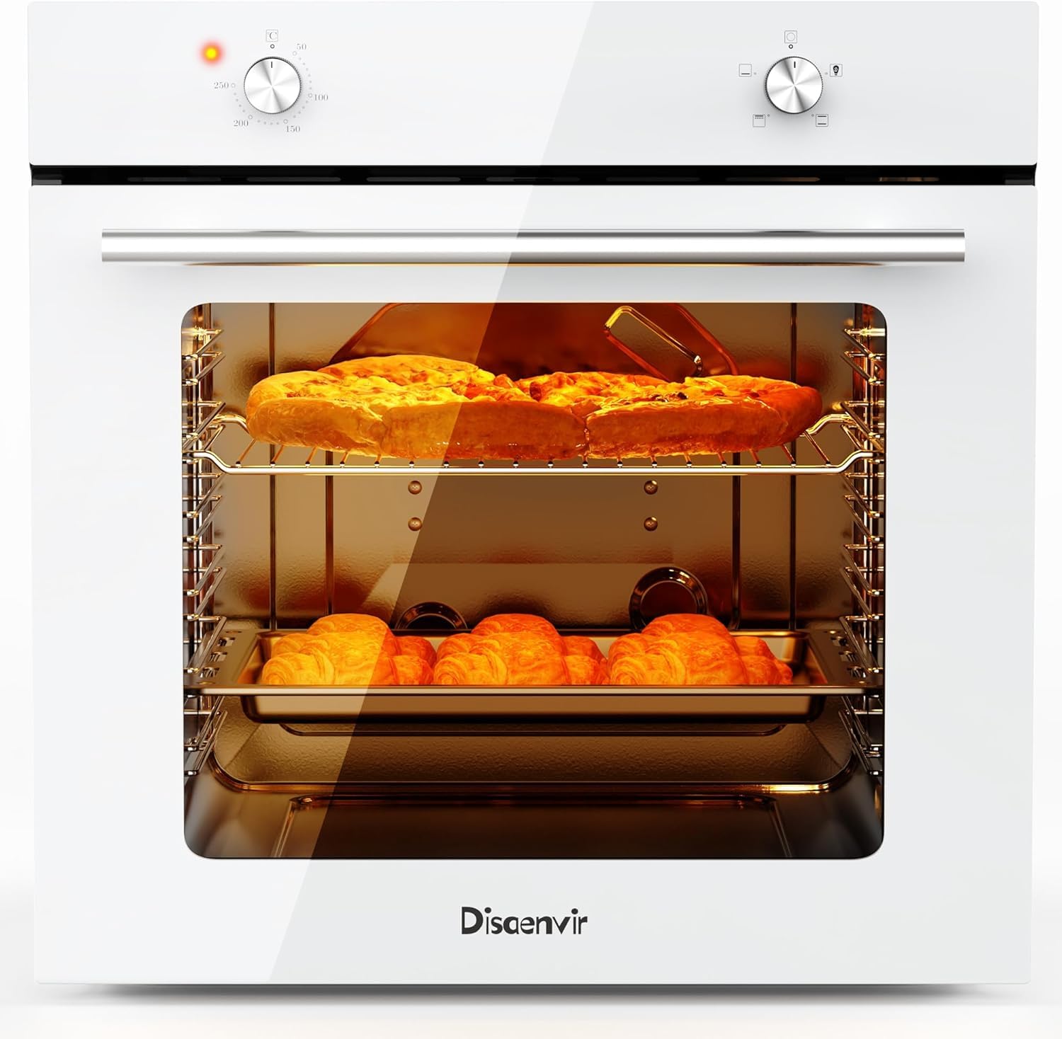 65L Electric Oven, Built in Oven 60cm Wide - 4 Heating Mode 2200W, Ideal for kitchen beginners [Energy Class A]