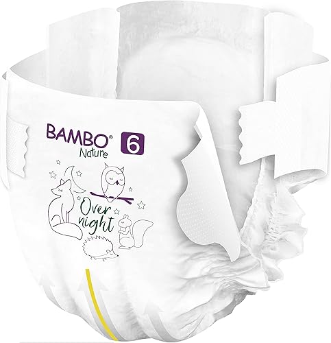 Miniatura 4 de Bambo Nature Pañales hipoalergénicos para bebé, pañales de noche con etiqueta ecológica, totalmente libres de cloro, respetuosos con la piel, súper
