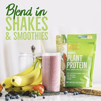 BetterBody Foods Organic Plant Protein Powder 12.7 Oz, Unflavored, Isolate