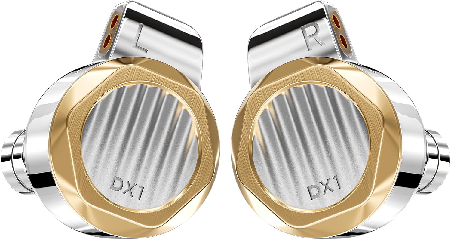 LETSHUOER DX1 11mm Dynamic Driver Earphones, HiFi in Ear Monitor IEM,Wired Earbuds IEM, Gaming Earbuds with Detachable silver-plated monocrystalline copper cable for Musician Audiophile Singer (4.4mm)