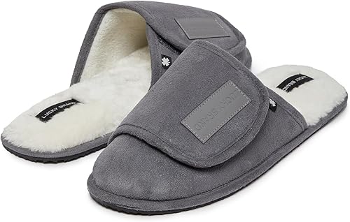 Miniatura 3 de Lucky Brand Pantuflas para hombre Pantuflas de dormitorio con suela de goma viscoelástica suaves, cálidas y cómodas para interiores y exteriores