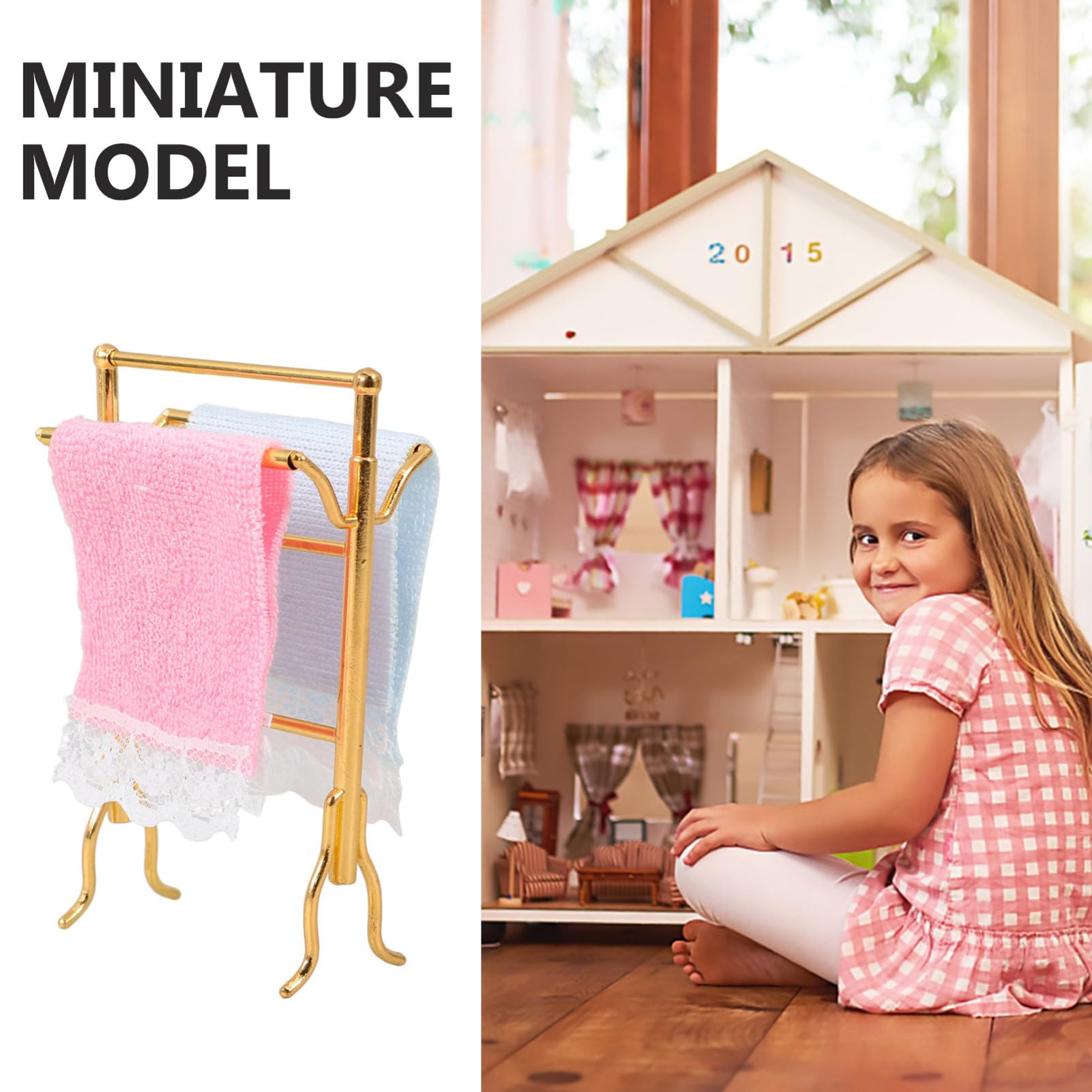 Confezione Di 5 Casa Delle Bambole Miniatura Piccolo con Strascico Rosa