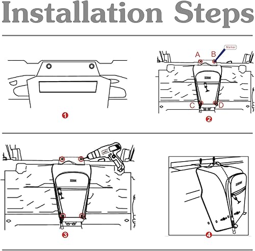 Miniatura 5 de Goldfire RZR PRO XP - Bolsa de almacenamiento de accesorios, bolsa de asiento central para UTV 1680D, para UTV Polaris RZR PRO XP 2020-2021 (ribetes