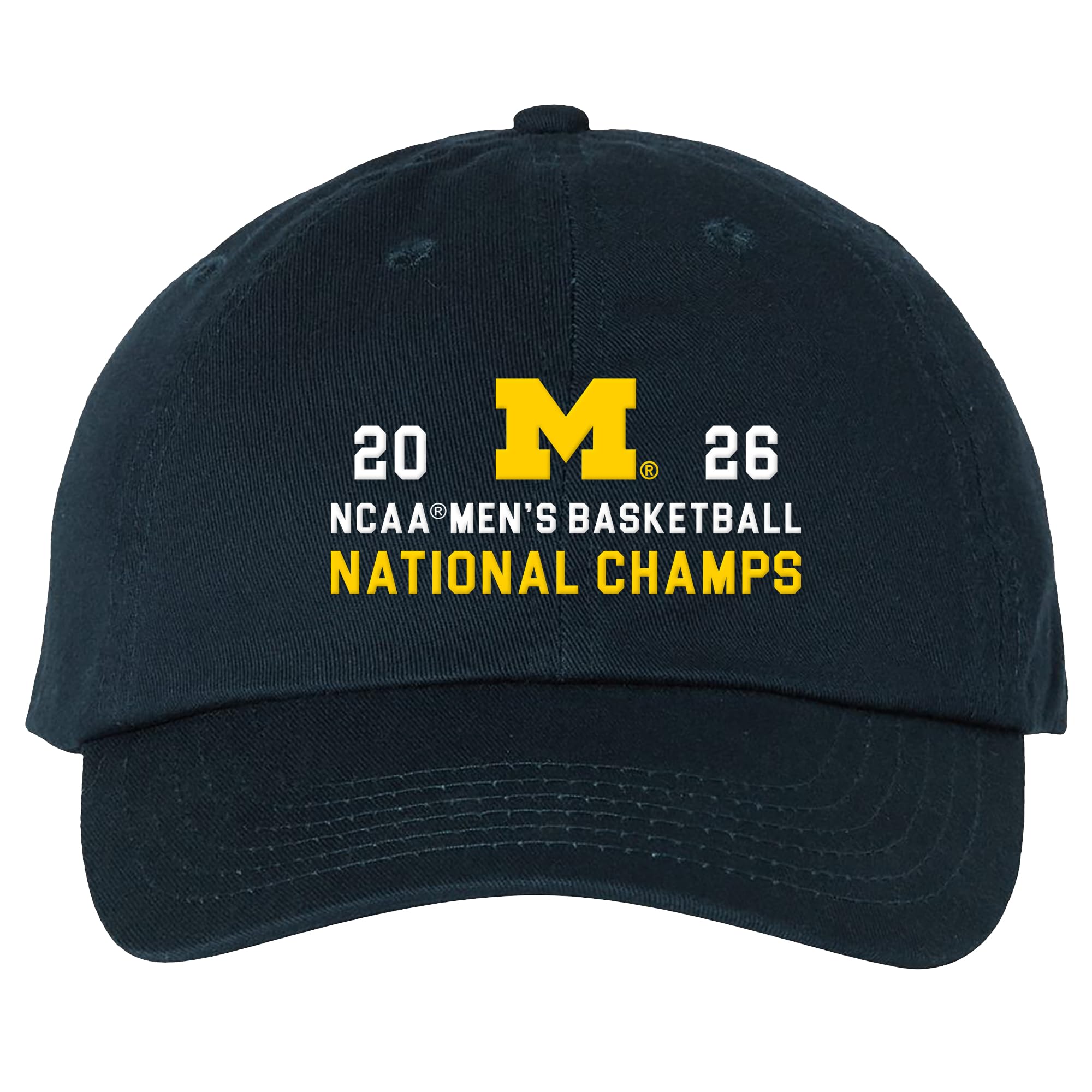 UGP Campus Apparel Michigan Wolverines 2026 Basketball National Champions Simple Path Sports Team Dad Hat, Michigan Wolverines Navy, One size