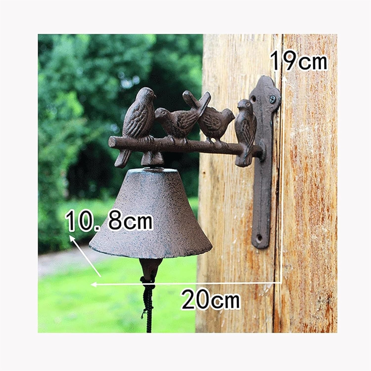 Cast Iron Dinner Bell Cast Iron Wall Hanging Bell Metal Cast Iron Weatherproof Antique Doorbell Ring Wall Mounted Decorative Doorbell