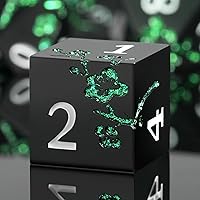 Vista 8 de Dados DND de metal mate rojo, DNDND 7 piezas de dados metálicos pesados D&D con hermoso estuche de regalo para juego de mesa Dungeons and Dragon