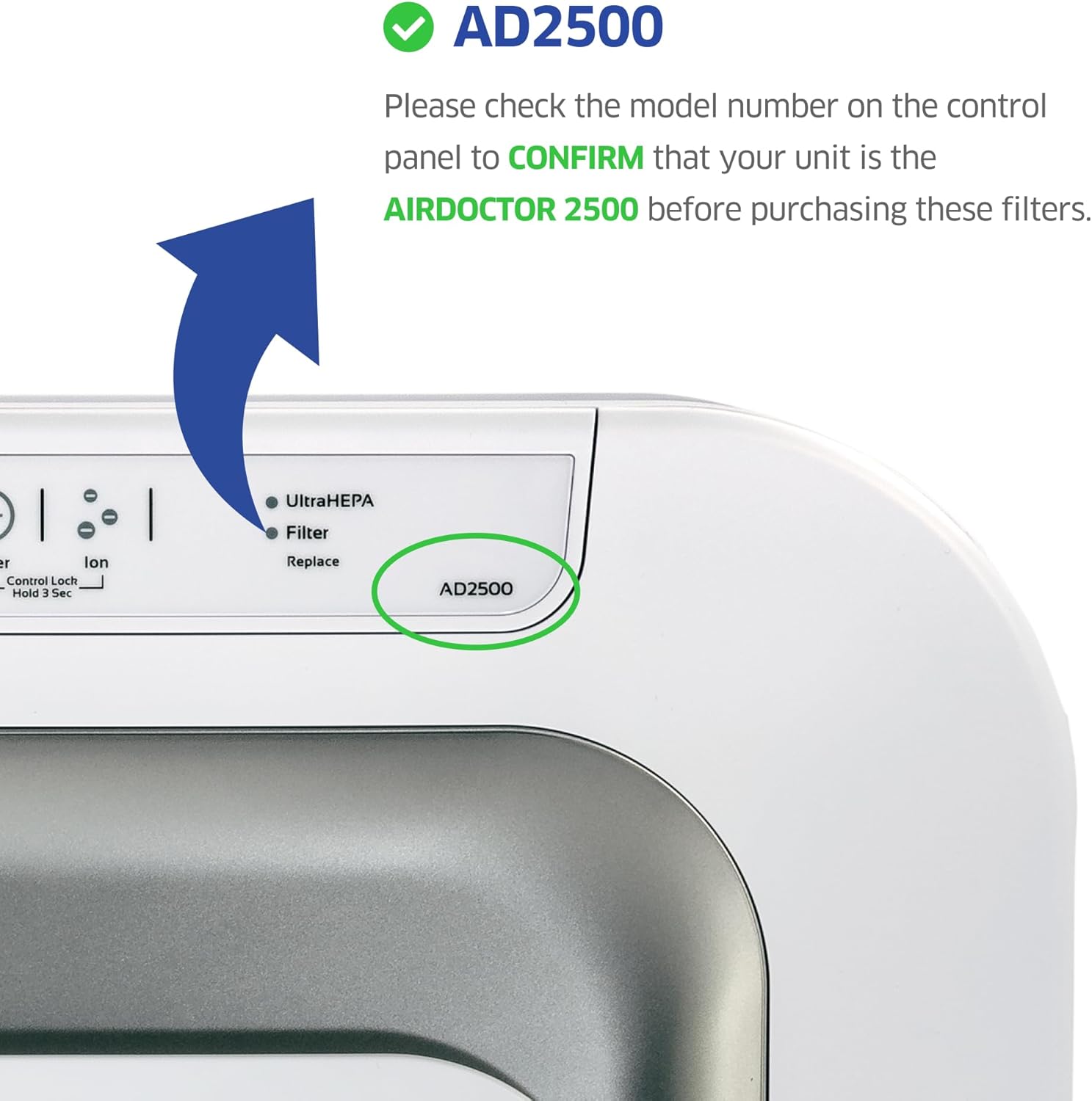 AIRDOCTOR AD2500 Genuine Filter Replacement - One Year Combo Pack Includes: One (1) UltraHEPA & Two (2) Carbon/Gas Trap/VOC & Pre-Filters