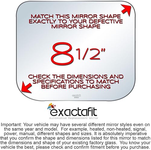 Miniatura 2 de exactafit 8730C - Reparación de cristal para espejo lateral del conductor o del pasajero, compatible con Chevy Kodiak 2003, 2004, 2005, 2006, 2007,
