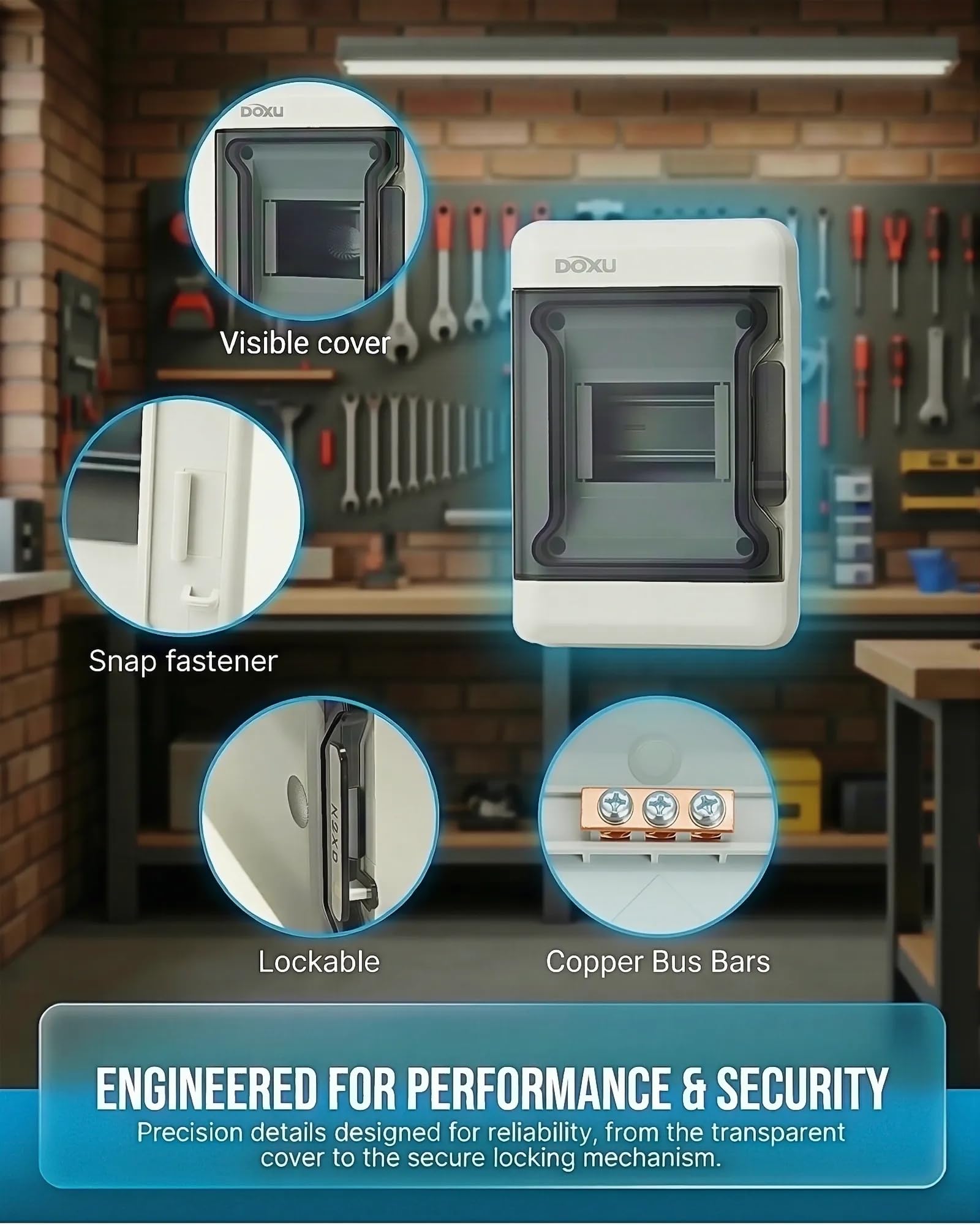 DOXU IP66 Electrical Box - 4 Circuit Protection -3