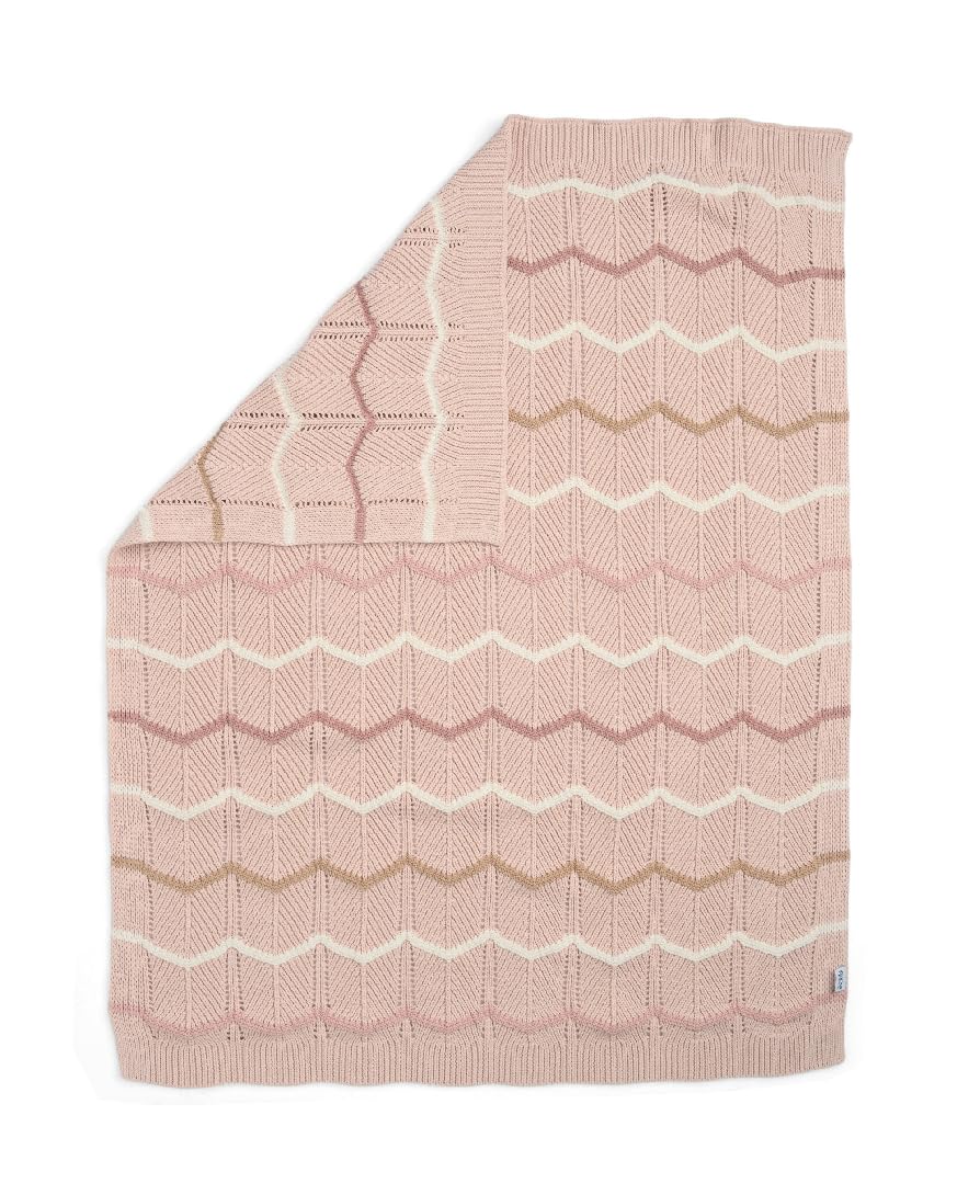 Mamas & Papas Kindergarten kleine Strickdecke rosa Welle 70 x 90 cm