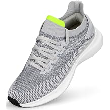 Abboos Womens Walking Tennis Shoes - Slip On Memory Foam Casual Lightweight Sneakers for Gym Travel Work Grey Size 8.5