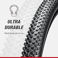 Vista 5 de Chao YANG Mountain Bike Tire Replacement Kit, 26’’×1.95, Dual Compound 2C-MTB Tires, Featured with Double Tread Puncture Protection, for On or Off