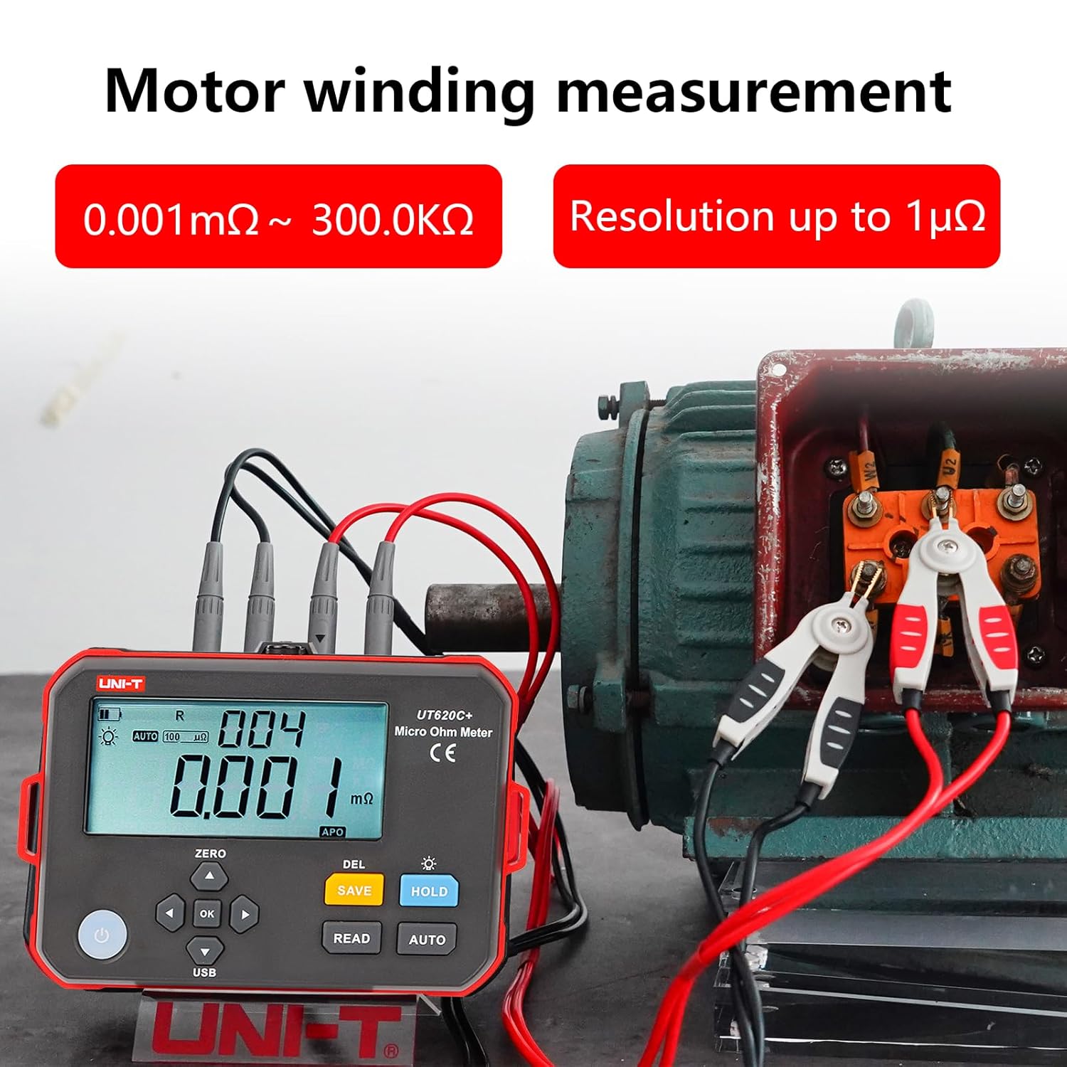 UNI-T UT620C+ measuring motor winding resistance
