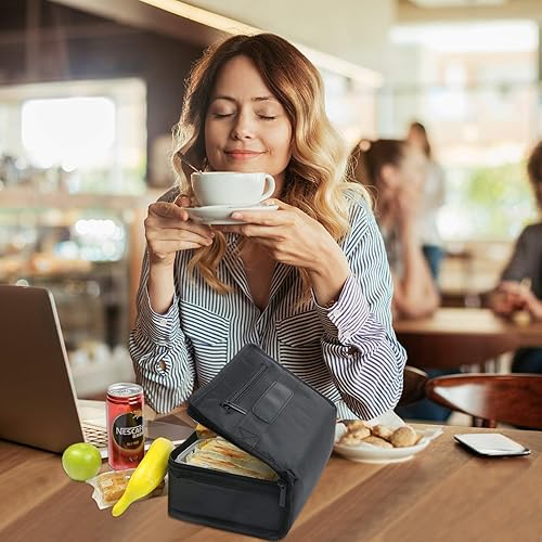 Miniatura 5 de Aosbos Bolsa de almuerzo aislada pequeña para hombres y mujeres, bolsas de almuerzo compactas, mini bolsa de almacenamiento de alimentos, bolsa