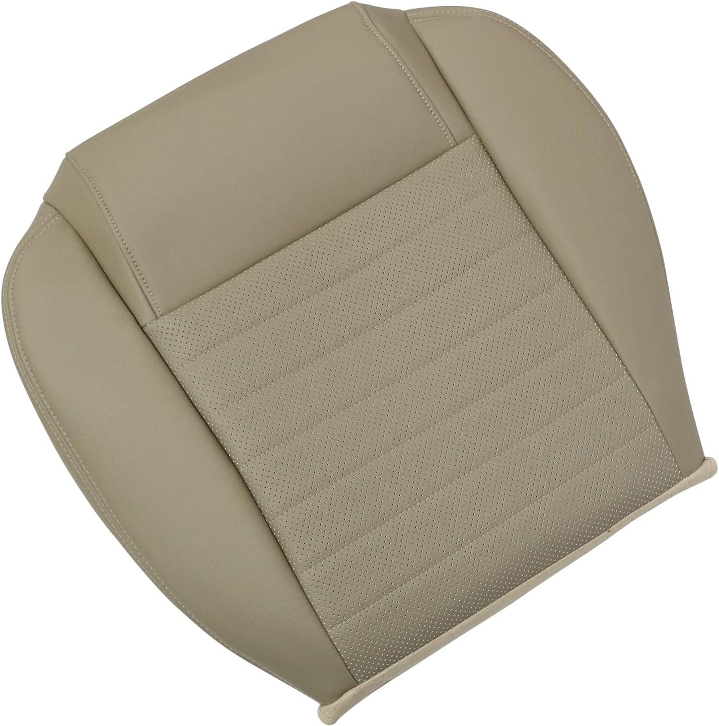 Priprilod Perforated Driver Side Bottom Replacement Seat Cover Tan?#JH or KH? Fit for Ford Mustang GT V8Mustang GT-H, CS6, CS8, GT500, GT500KR 2005 2006 2007 2008 2009