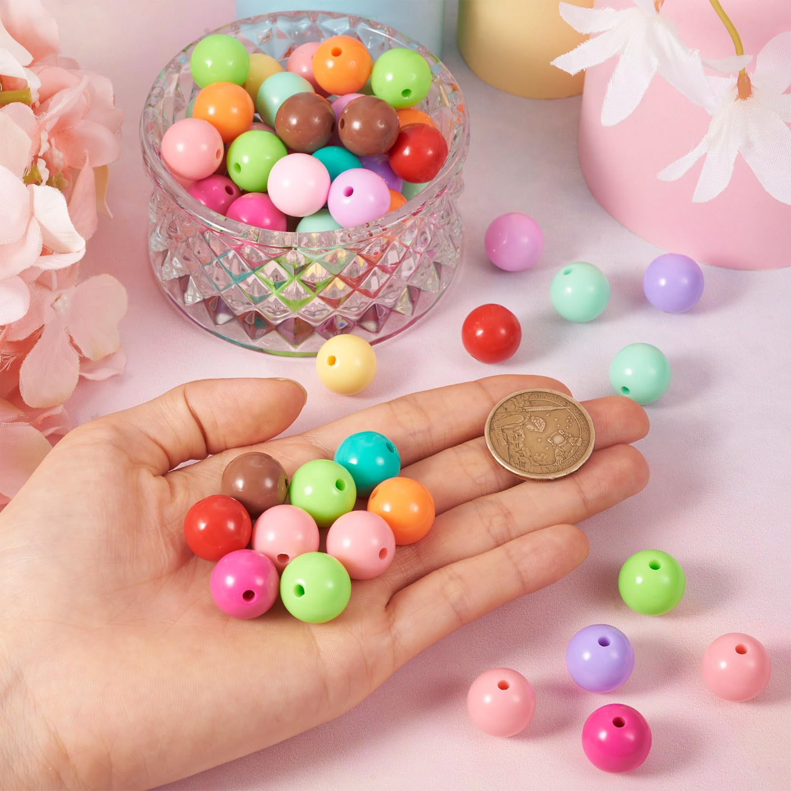 100 Stück Bunte Zebra-Acrylperlen – 11 Mm, Gestreift, Für DIY Schmuck & Armbänder