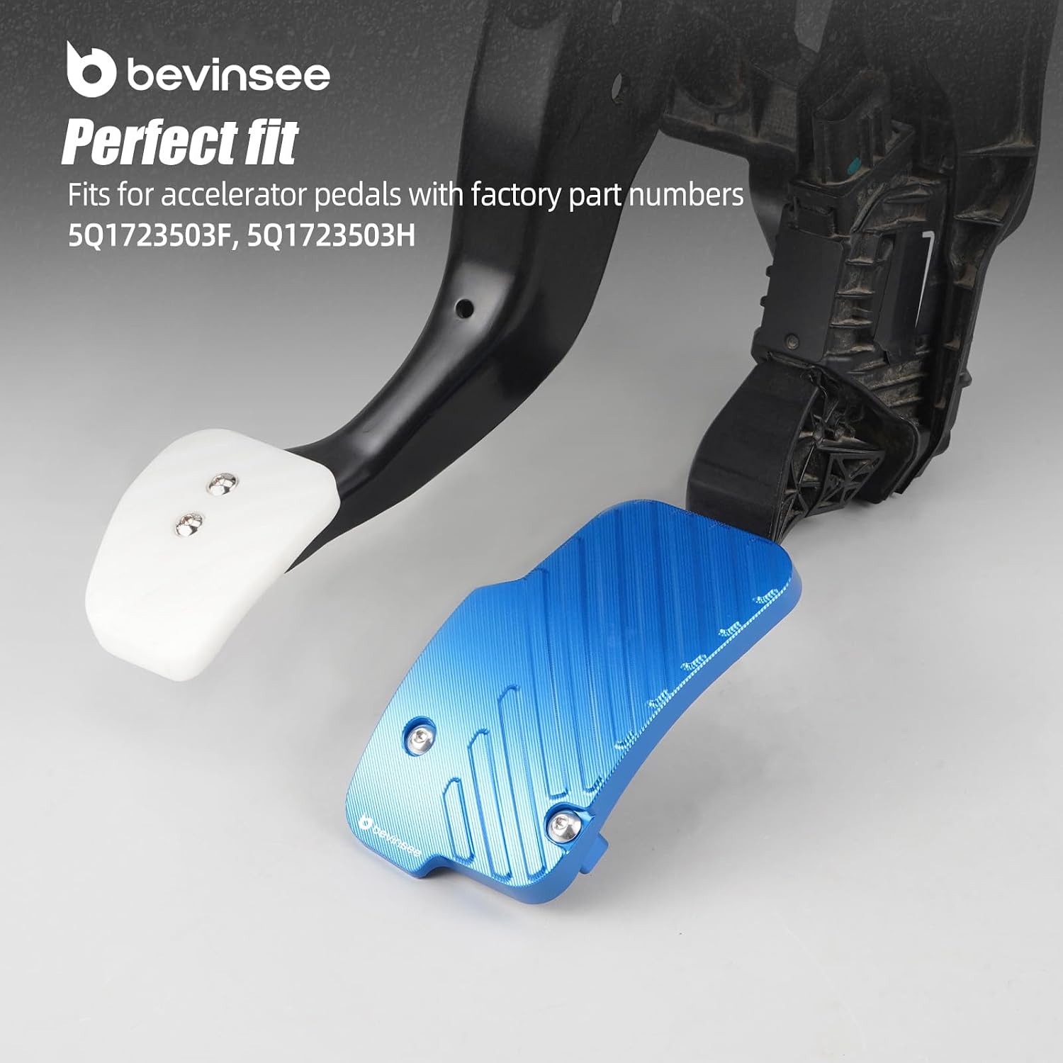 Bevinsee Heel/Toe Accelerator Extension Pedal Compatible with VW MQB/MQB EVO Golf GTI MK7 MK8 Manual Transmission LHD Replacement 5Q1723503F 5Q1723503H Aluminum Blue