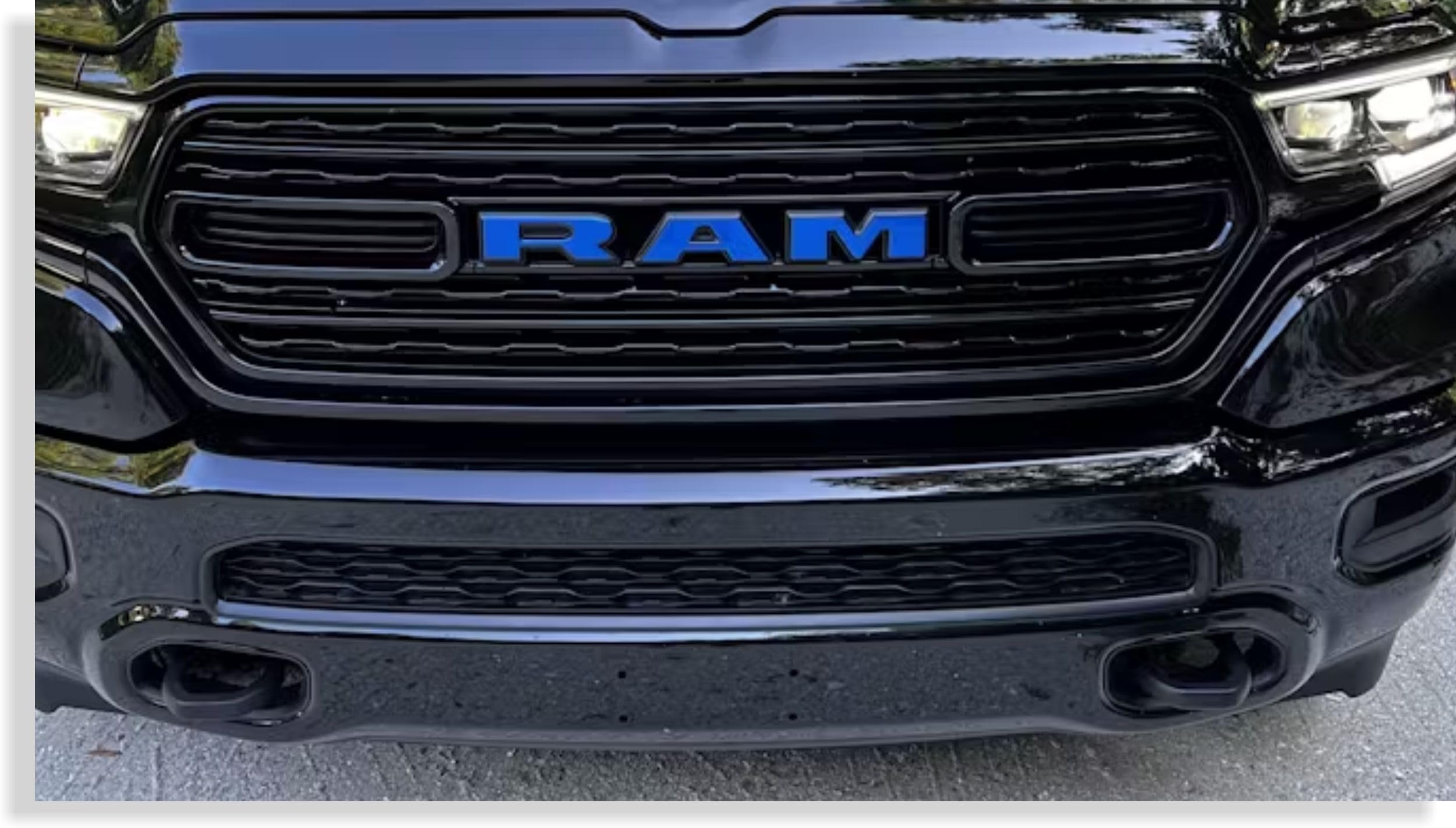 Reflective Concepts RAM Grille Emblem Overlay Decal 2019-2024 Ram 1500, NOT for Classic or TRX (Color: Reflective Blue)
