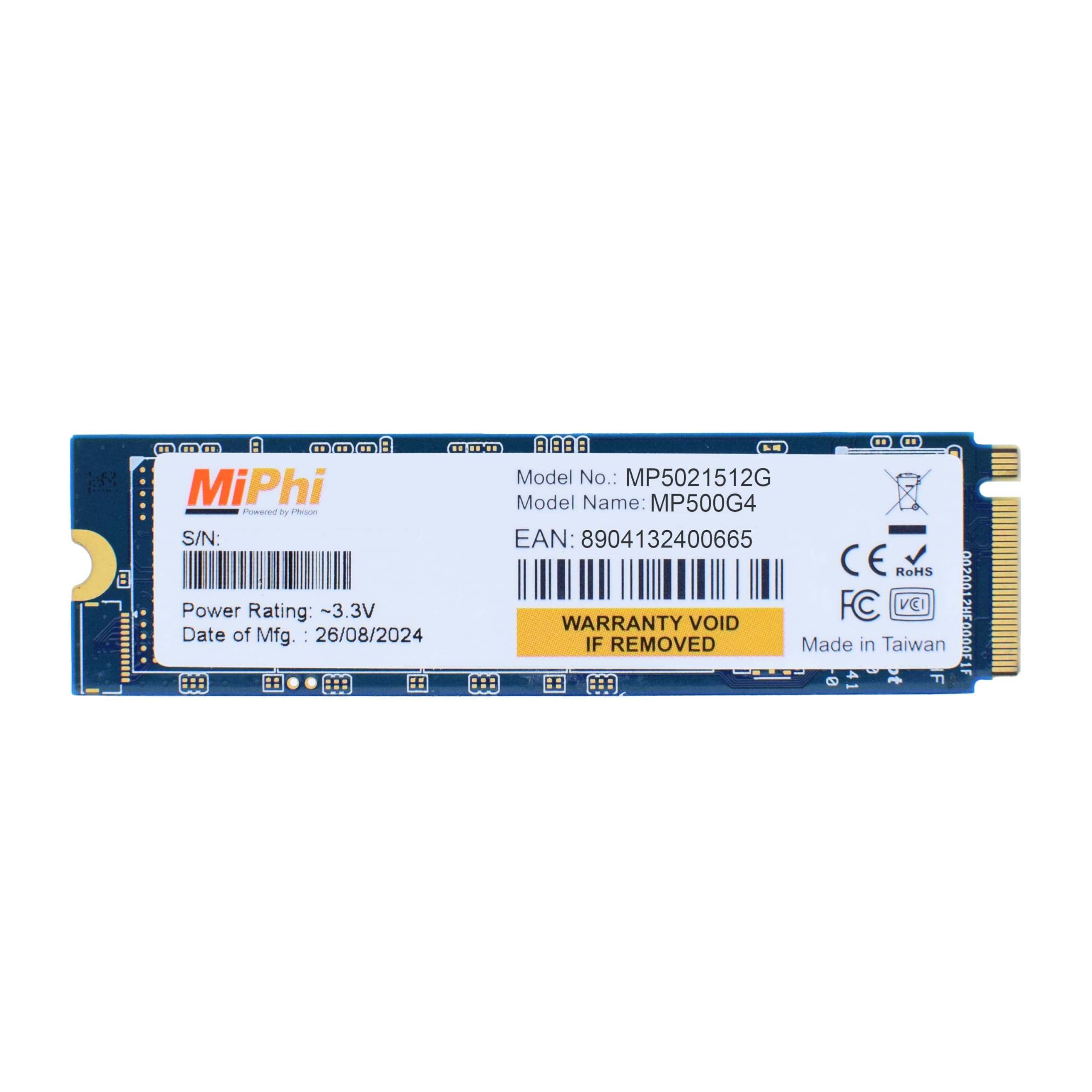 Amazon.in: Buy MiPhi MP500G4 NVMe 512GB, Upto 5100MB/s, 5 Y