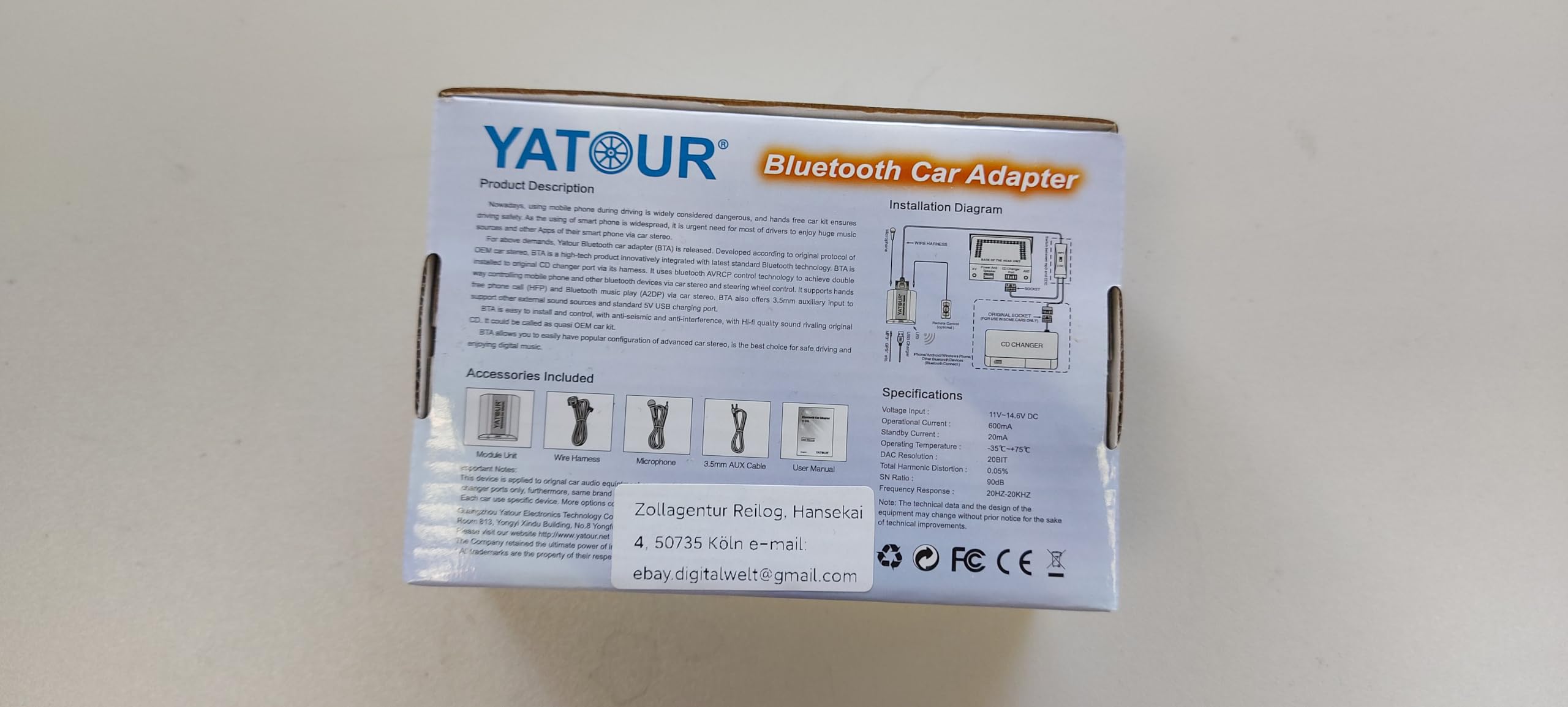 Yatour Adaptateur Bluetooth AUX , chargement USB mains libres pour C70 S40 S60 S80 V40 V70 XC70 (Bta-volhu)