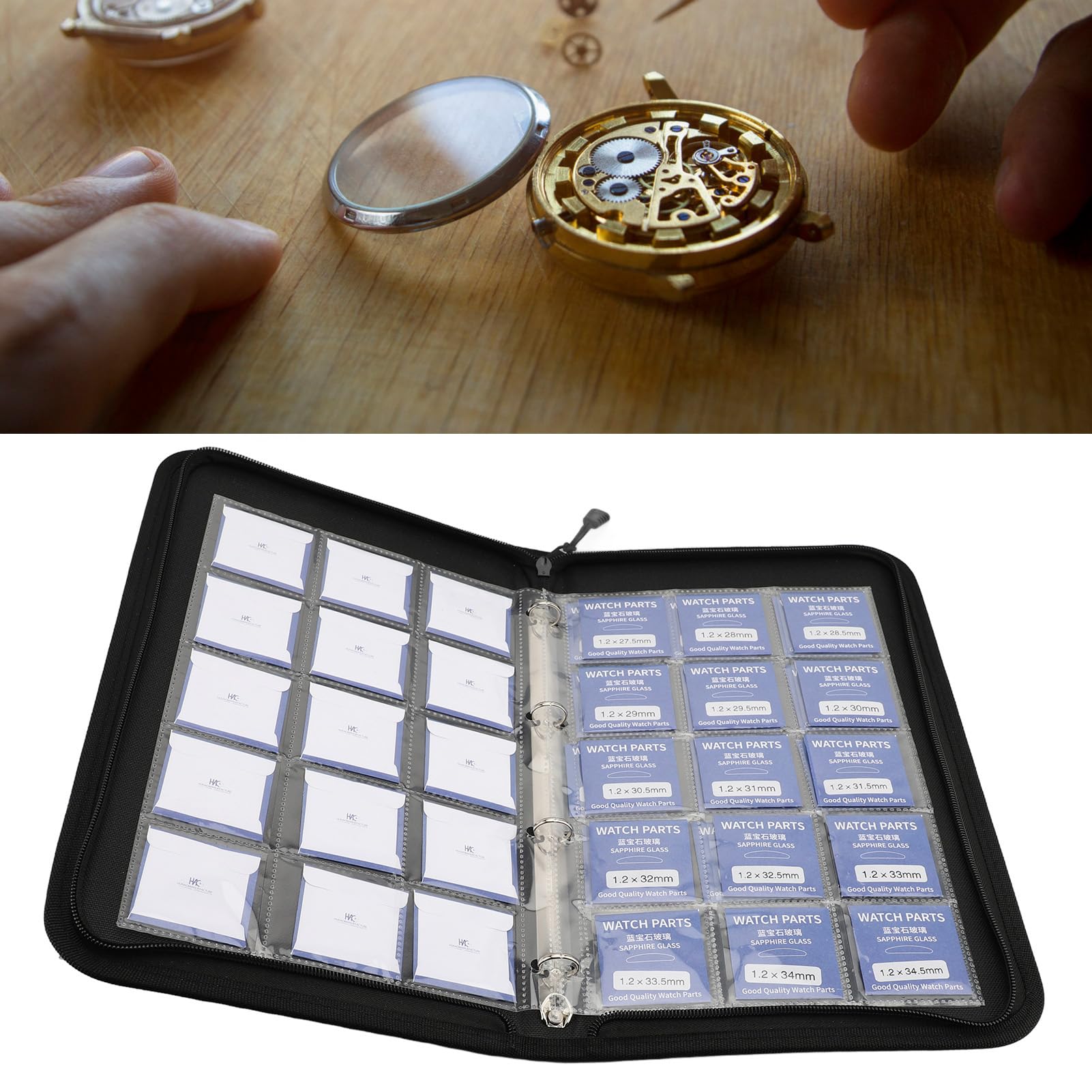 41 Stück Uhrengläser mit Saphirglas, Ersatz für Uhrmacher, 20-40 mm Durchmesser, transparent und langlebig.