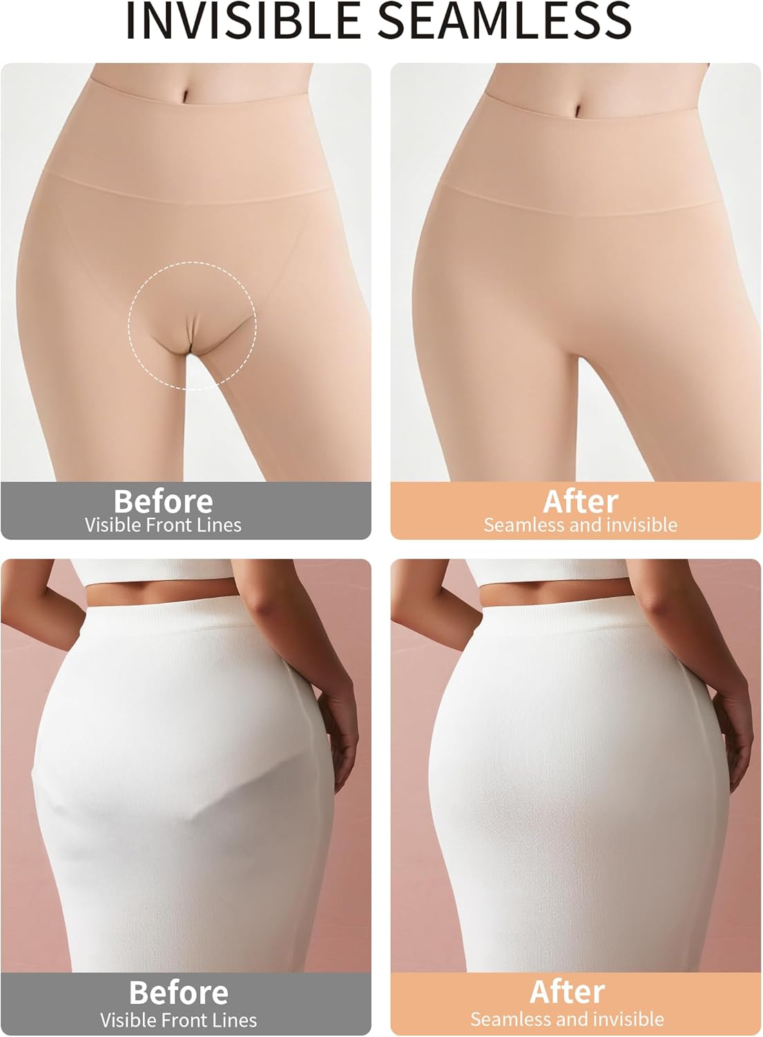 PoseFree Seamless Thong with Modesty Liner - Front Padded No Show Panty for Yoga Leggings - Image 3