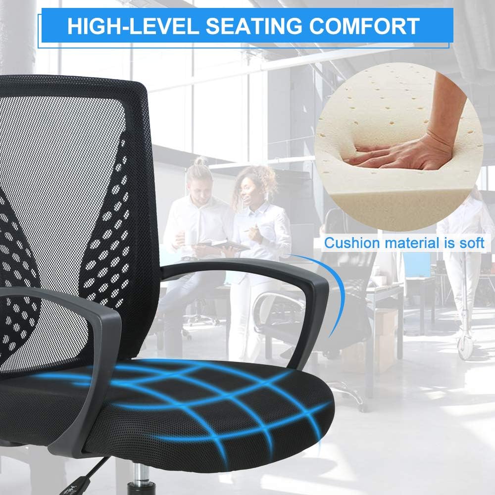 Drafting Chair Tall Office Chair Ergonomic Desk Chair Massage Mid Back Mesh Computer Executive Chair with Lumbar Support & Foot Ring Height Adjustable Rolling Swivel Drafting Stool for Standing Desk