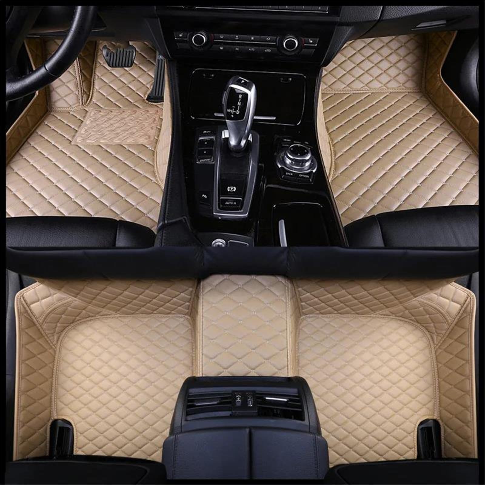 Gestreifte, Individuell Gestaltete Autofußmatten Aus PU-Leder, Innenausstattung Für Volvo Xc90 2015 2016 2017 2018 2019 2020 Anti-Schmutz