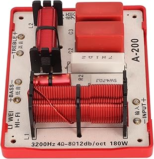 180W Speaker Frequency Divider, 2 Way 2 Unit High Power Audio Speaker Crossover Distributor Board, Treble Bass Frequency Divider Module