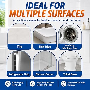 Sugelary Mold Stain Cleaning Gel, 5 Fl oz All-Purpose Household Cleaner Gel for Front Loader Seal, Bathroom Grout, Sink, Shower, Caulk, Washing Machine Cleaning Solution