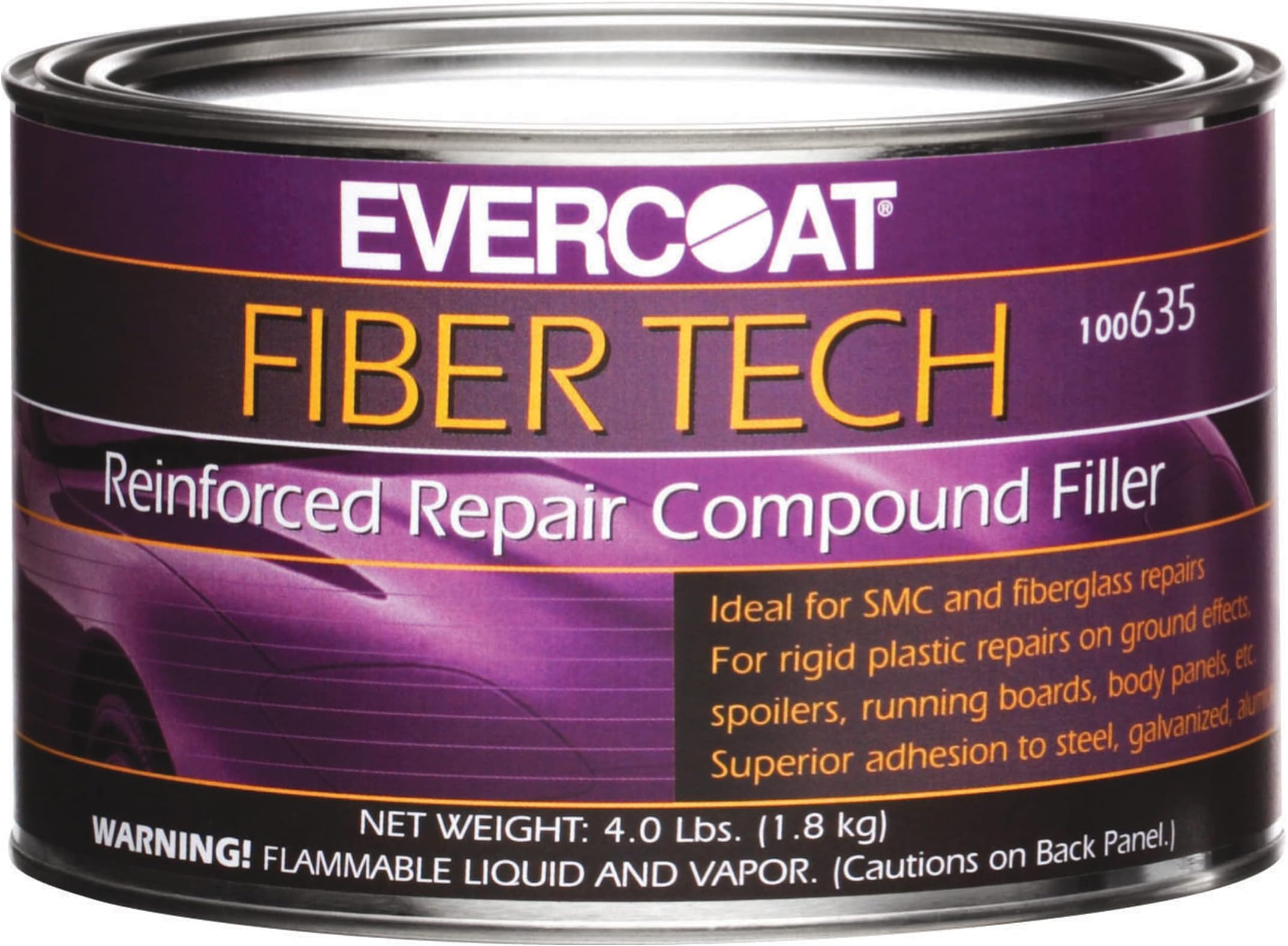 Fiber Tech Reinforced Repair Compound for Galvanized Steel, Aluminum, and More - 64 Fl Oz