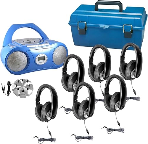 HamiltonBuhl AudioAce CDMP3 con centro de escucha USB, 6 estaciones LCACE1