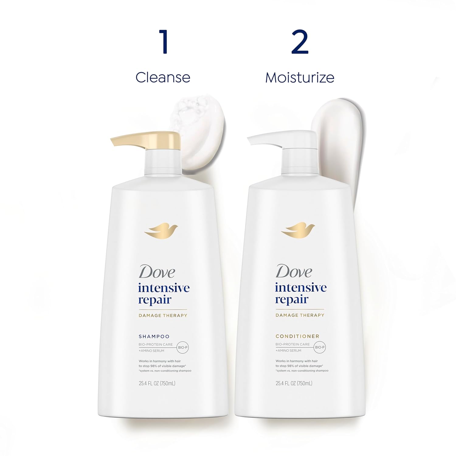 Dove Shampoo Intensive Repair for Damaged Hair Shampoo with Bio-Restore Complex 25.4 oz