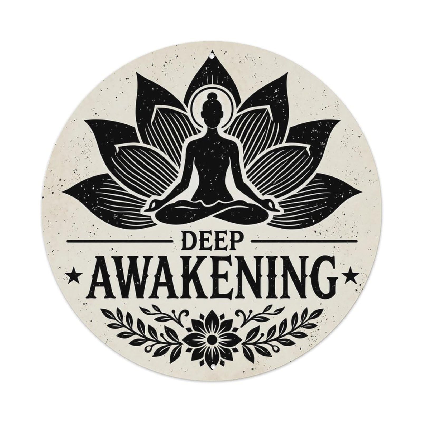 Zen Flower Meditation Den Awakening Metal Tin Sign