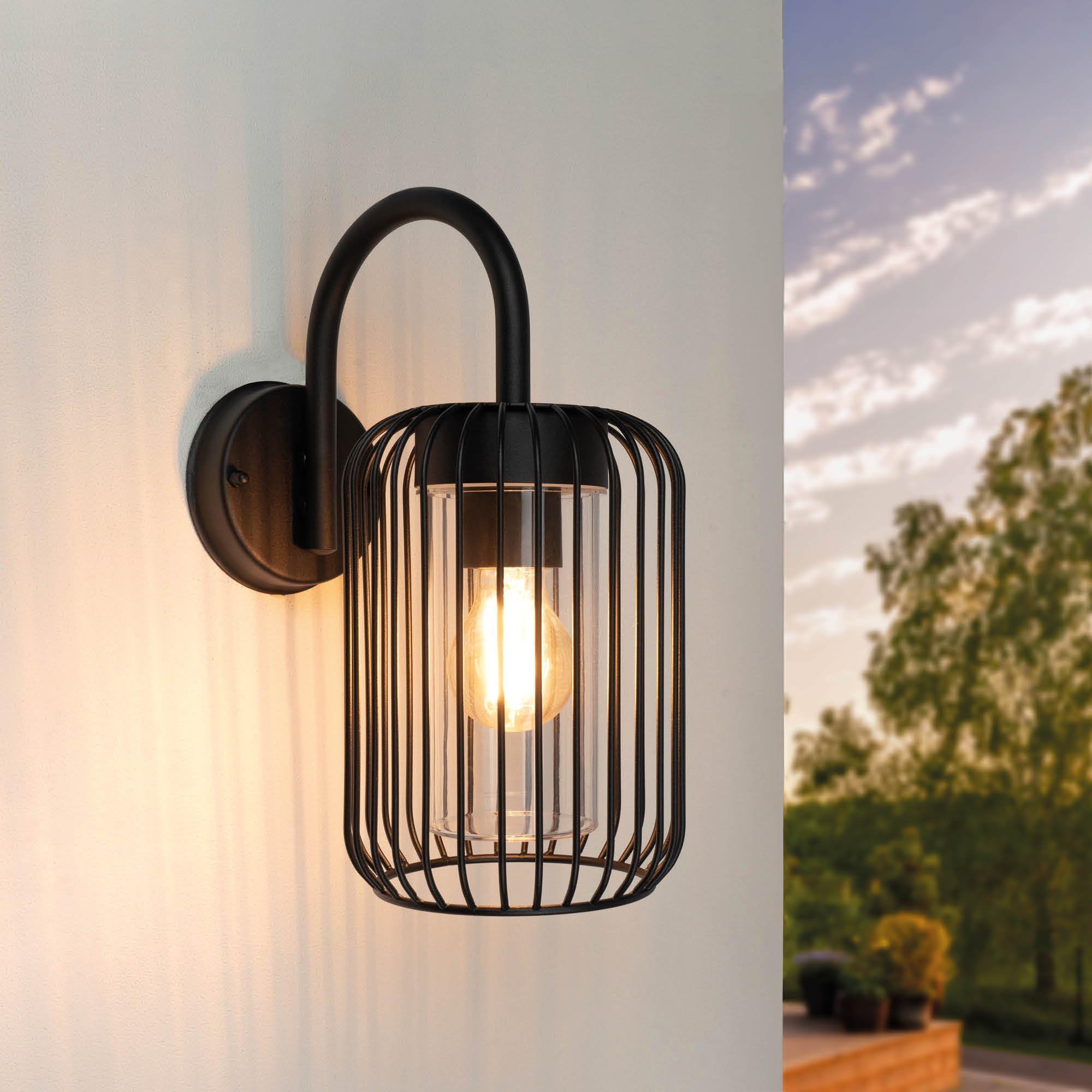Ledvion - Applique LED Classique, Douille E27, IP44, Noire, Lampe Extérieure, Éclairage Extérieur, Éclairage de Jardin, Éclairage de Façade