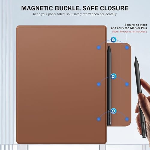 Miniatura 4 de MoKo Funda para tableta Remarkable 2, ligera, ultradelgada, magnética, con cierre protector de bolígrafo ancho, funda inteligente para tablet 2 de