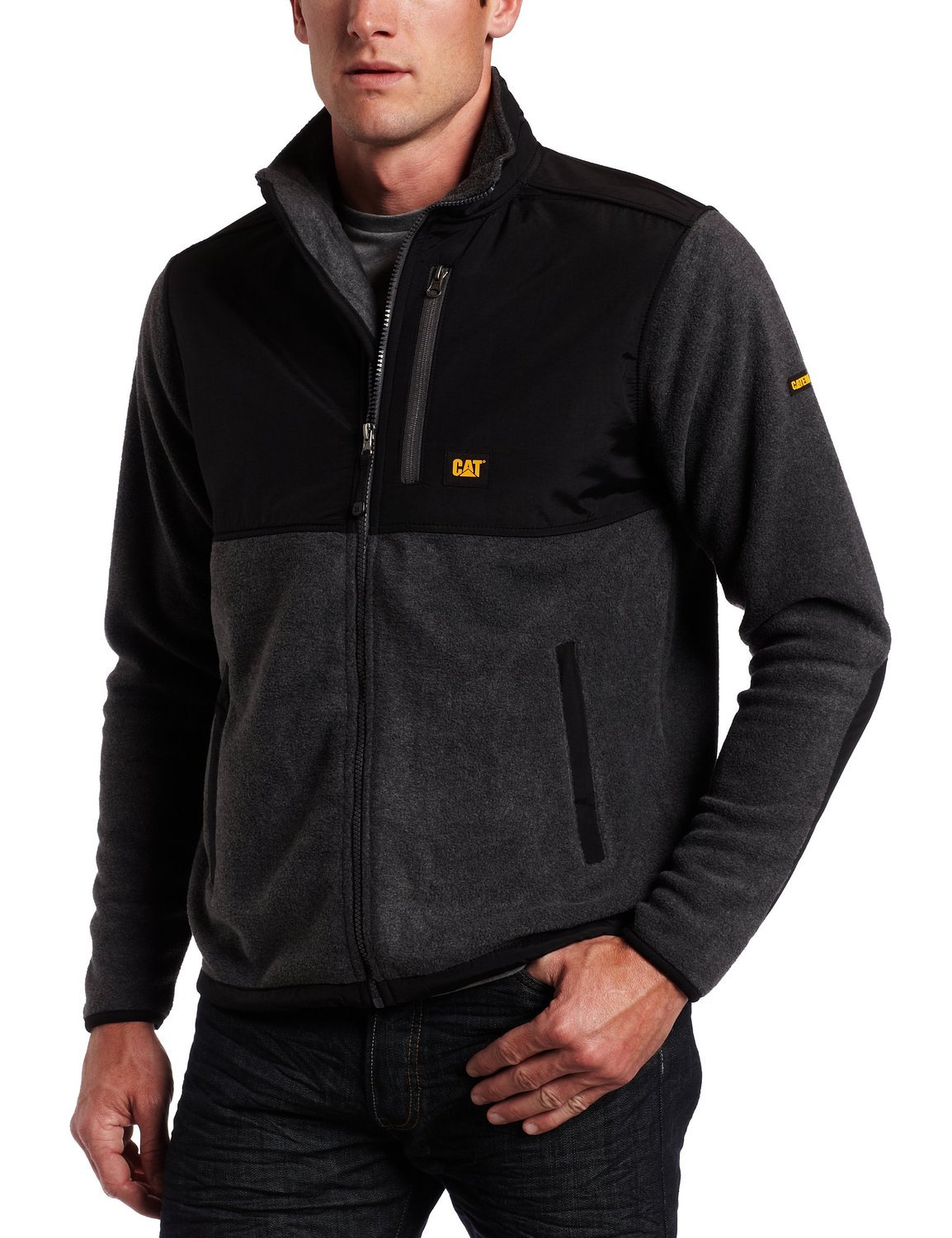 Caterpillar Men's Fleece Jacket with Overlay