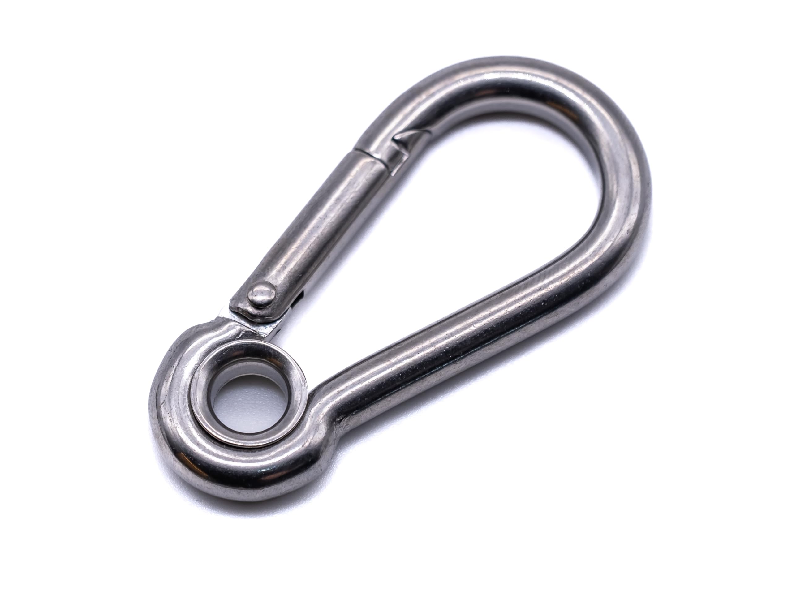 Moschettone in acciaio inox moschettone a molla con occhiello A4 316 grado marino escursionismo pesca campeggio portachiavi occhio (100, 10 mm x 100 mm)