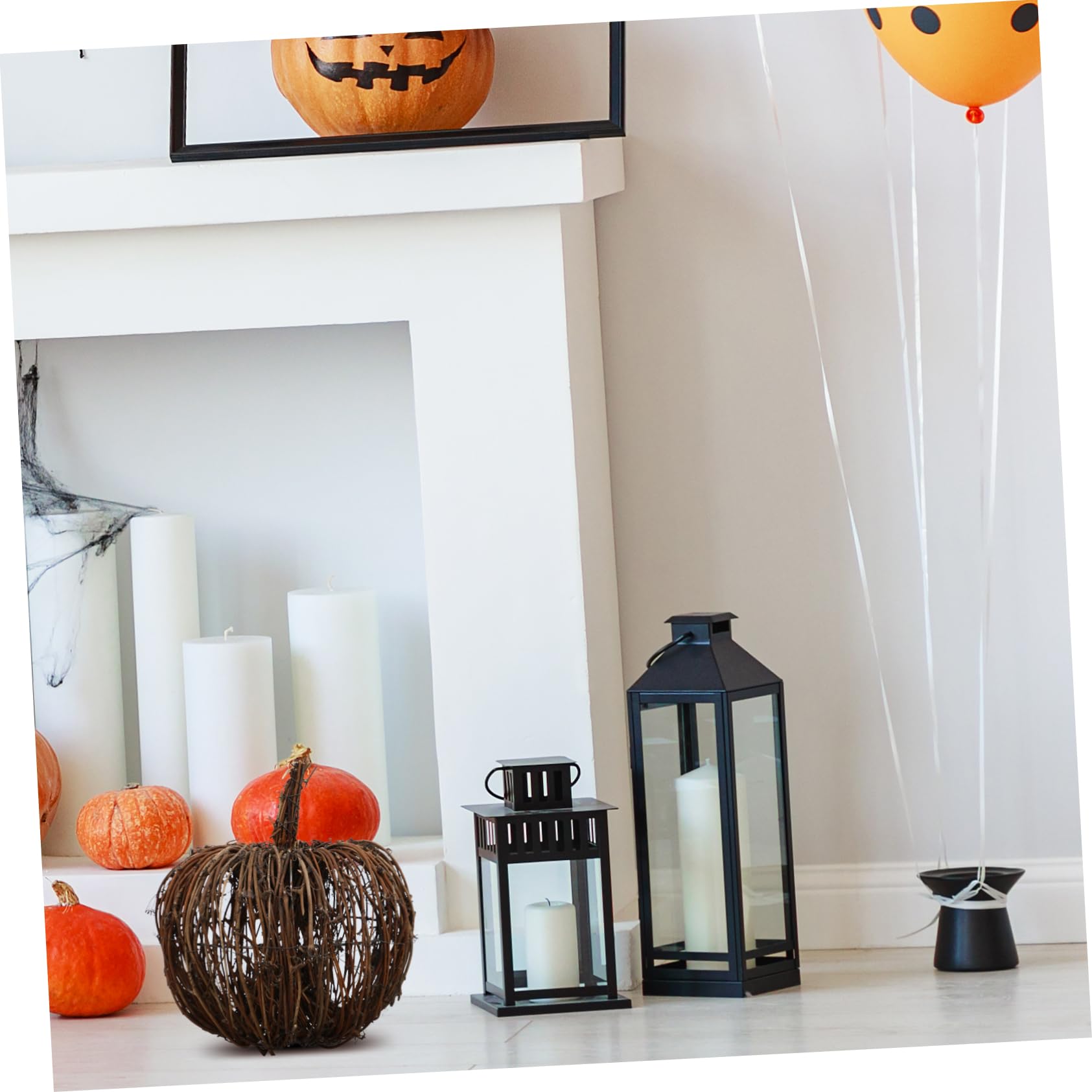 ifundom Decoración De Calabaza De Ratán para Halloween Adorno Festivo para Fiestas Diseño De Calabaza De Ratán para Decoración De Escritorio Casa