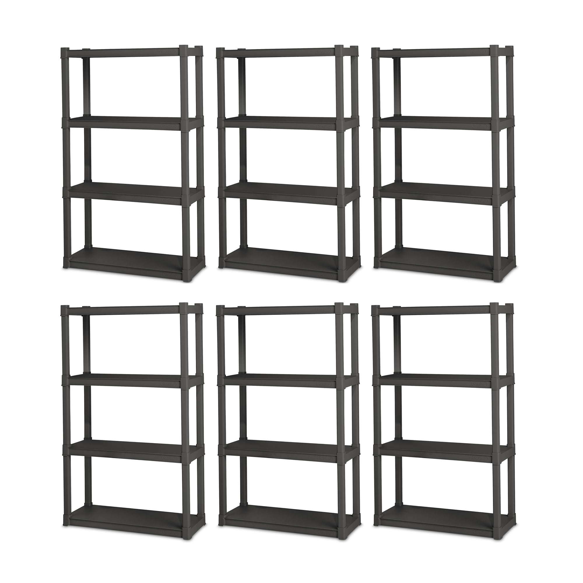 Snapklik.com : Sterilite 6-Pack Plastic Storage Shelves
