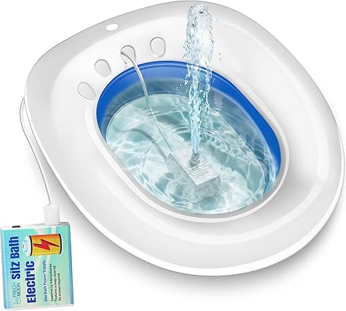 Baño de Asiento Eléctrico para Inodoro, para Hemorroides y Cuidado Posparto - Asiento de Vapor Yoni - Remojo Perineal, Plegable, Asiento Amplio,