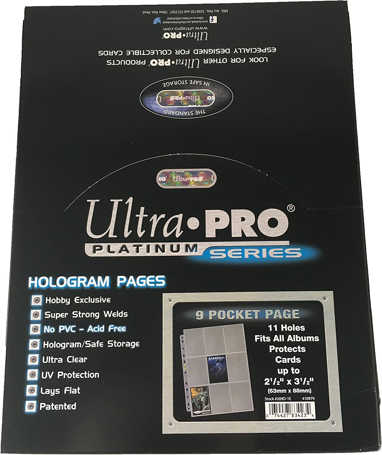 Ultra Pro Silver Series 9-Pocket Pages 100ct Box / Case of 10