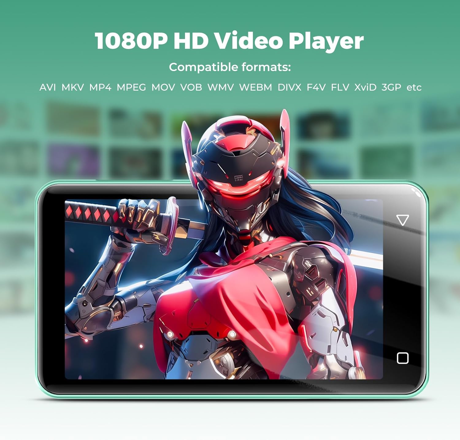 innioasis G1 MP3 Player showing 1080P HD video playback